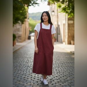 Vintage Silver Jeans Rust Overall Dress.Size Medium-Adjustable Straps